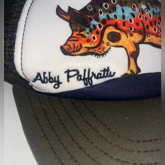 Abby Paffrath Hog Brown trucker hat with an adjustable back. - Picture 2 of 4